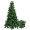 BOP Albero di Natale Orione 210 cm, in PE Real Touch e PVC, Rami Rasoterra, Apertura a Ombrello, Borsa Omaggio, Molto Folto e Realistico