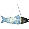 Generic Moderne lampade a Sospensione da Cucina a Forma di Pesce Rosso in Rattan, lampadario a Sospensione in Vimini Intrecciato da 23,6/31,5 Pollici, Azzurro per Sala da Pranzo
