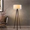 lux.pro Lampada da Terra a Treppiede Alta 140 cm Piantana Tripode con Paralume Cilindrico Design Moderno per Soggiorno Camera da Letto Angolo Lettura - color Crema