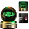 GAESHOW Sfera di Cristallo 3D Sistema Solare, 8cm/3.15inch, con Base Lampada a LED, Regali Decorativi (Verde)