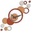 Giallobus - Orologio da Parete Adesivo Modulare Geotime - Bubbles - Legno Mdf - Geotime - 05B_Cappuccino - Orologio da parete moderno - Numeri adesivi 3d - Costruzione modulare