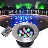 GUODDM Faretti LED Esterno - RGB Con Luci LED Calpestabili Con Telecomando, Luce Sotterranea Da Incasso Rotonda, Luce Da Giardino Ad Incasso A Colori, Luce Di Paesaggistica Esterna Impermeabile IP67 ( Color