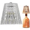 Generico Lampada Per Bottiglia Di Vino, Lampada Bottiglia LED Da Tavolo Senza Fili, Lampadas Da Tavolo Touch Dimmerabile 3 Colori Con Paralume In Cr-istallo, Per Ristorante, Terrazza,Salotti