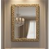 MO.WA Specchio da parete rettangolare cm. 50x70 Argento antico, Specchio muro classico, Made in Italy, specchiera moderna da ingresso camera da letto bagno corridoio