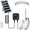 Aigostar Aigostor Plafoniera LED Solare 35W con Sensore di Movimento e Scatola di Accumulo di Energia, Telecomando, IP65 Impermeabile, Regolabile 6500K, Cavo 8M, Esterno e Interni, 2 pcs