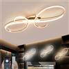LFLA Plafoniera LED Dimmerabile Lampada a Risparmio Energetico con Struttura in Metallo cromato con Telecomando Illuminazione a Soffitto per Soggiorno Camera da letto sala da pranzo (Oro, 100cm,95W)