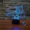 YTDZLTD Illusione Ottica 3D Gatto Luce Notturna 16 Colori Mutevoli Telecomando USB Potere Toccare Cambiare Arredamento Lampada LED Lampada da Tavolo Bambini Brithday Natale Regalo