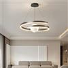 Mengjay LED Lampadari Sospensione Moderno,Lampadario LED a Spirale Con sfera lunare 3D,3 Temperature di Colore,Lampadario Camera da Letto Regolabile in Altezza Appendere le Luci (Nero)