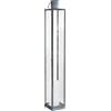 Milani Home - lanterna portacandela in vetro e metallo, grigio, per giardino e veranda, 10 x 10 x 67 cm