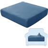 SHUOJIA Fodere per Cuscini per Divani, Protezioni per Cuscini per Sedili in Tessuto di Velluto Elasticizzato,Cuscino per Divano Fodera per mobili Coprisedile per Divano (Blue,Large-1-Seater)
