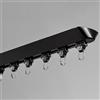ACHZYFT Binario per Tende A Soffitto Ultrasottile, Connettori Angolari, Bastone per Tende Divisorie, Binari per Tende in Alluminio A Forma di V, Fornito con Binario, Ha(Size:3.4M,Color:Nero)