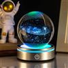 GAESHOW Sfera di Cristallo 3D, Pianeti Sfera di Cristallo con Base Lampada a LED, 8cm/3.15inch Sistema Solare, Regali Decorativi (Blu)