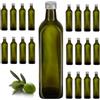 Firmadigaranzia srl 12 Bottiglie Per Olio aceto E Liquore 500 ml - Marasca Vuote In Vetro Scuro Uvag Quadre con Dosatore Olio Salvagoccia e Tappo Ermetico - Made In Italy - Uso professionale e domestico