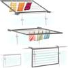 Flo.mar Stendibiancheria da Balcone e Parete 70x200 cm - Stendibiancheria Ribaltabile con Kit Incluso per Ringhiera Tonda o Quadra - Stendino da Esterno Salvaspazio in Alluminio (Standard)