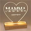 LASERO' Lampada Mamma - Lampada Cuore in Plexiglass Personalizzabile con Nome e Base In Legno con Incisione | Idea Regalo Festa della Mamma, Regalo Madre Compleanno o Anniversario