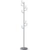 RELAX4LIFE Appendiabiti da Terra, Attaccapanni a Forma di Cactus in Metallo con 8 Ganci a L e 2 Altezze Regolabili, Base Stabile per Ingresso, per Vestiti, Cappelli, Borse, Argento (27x119/175cm(ØxA))