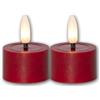 Star Trading Set di 2 candeline a LED FLAME FLOW M, altezza 5 cm, diametro 4 cm, colore rosso, funzionamento a batteria, funzione timer