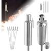 ACXIN Set di 6 torce alla citronella, 115 cm, torcia a olio per esterni, in acciaio inox, per esterni, con stoppino in fibra di vetro e tappo di spegnimento, carburante ricaricabile: 330 ml