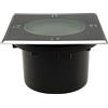ChiliTec Lampada da incasso a pavimento, rettangolare, 70 mm, piatta, 12 x 12 cm, IP65, portabile e resistente ai calpesti, 2 attacchi per esterni
