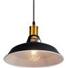TOKIUS Lampada a Sospensione Industriale Vintage Lampadario Plafoniera E27 in Metallo Ø27cm Lampada da soffitto Retro Interni Per Cucina Camera da letto Sala Da Pranzo (Nero&Bianco, 1 pezzo)