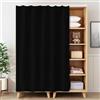 NEPHRA Tende Scorrevoli per Armadi con Binario, Tendina Sottolavello Autoadesivo, Tende per Scaffali Senza Fori in Flanella per Cucina, Armadio, Camera, Soggiorno, Bagno (L × A)(Black,60 x 110 cm)