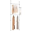 SoBuy Telescopic Appendiabiti da Terra, Robusto Stand Appendiabiti con Aste, Armadio Aperto Regolabile per Camera da Letto, Porta Abiti Grigio FRG109-II-HG
