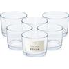 Konzept 11 Set di portacandele da 6 pezzi, 150 ml, 82 x 58 mm, per candele, decorazione da tavolo, lavabile in lavastoviglie, trasparente