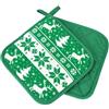 Delindo Lifestyle Presina Cucina, Natale, verde, 2 pezzi, classe PSA II fino a 250°C, resistente al calore, prodotto testato e certificato