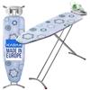 KADAX Asse da Stiro con con Struttura Pieghevole, Tavola da Stiro con Supporto per Ferro, Regolazione Altezza e Piedini Antiscivolo (120 x 38 cm, Blu)