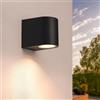 Ledvion - Lampada da Parete LED Vesta, 3W, 2700K, Nera, Rotonda, Incl. 1x GU10 Down, IP5