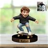 XIAO.Z Sport invernali personalizzati Snowboarding Player Foto Cartoon Style Desktop Scultura, personalizzato Snowboard Lover Fun Picture Cartone animato ritratto cornice segno Tavola regalo