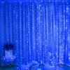 HADAVAKA Tenda Luminosa A Led, Usb Tenda Fata Luci Per Interni/esterni, Sfondo Finestra Tenda Luci 8 Modi Con Ganci, Per Decorazione Festa Camera Da Letto Matrimonio Compleanno Finestra (Blue,3 * 2M)