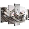 B&D XXL - Quadro Fiori Orchidea 100x50 cm 5 Pezzi - Stampa su Tela Strutturata XXL Grande - Quadri Moderni Componibili Camera da Letto Matrimoniale - Stampe da Parete Arte - Fiore b-A-0073-b-p