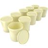 FixedByU 10x Secchio con coperchio 16 litri Crema - ermetico e stabile per alimenti, secchio vuoto con manico e chiusura per alimenti, chimica, vernice murale, detersivo in polvere, adesivi
