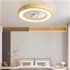 KVOYYIRA Ventilatore Da Soffitto Con Luce E Telecomando Silenzioso LED Dimmerabile Plafoniera Con Ventilatore Integrato 5pale DC Reversibile Lampadario Con Ventola Per Camera Da Letto Soggiorno-Wood grain