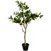 Spetebo Pianta artificiale di limone in vaso nero, 118 x 40 cm, albero artificiale in vaso con 10 limoni - Arte limone - Pianta decorativa in vaso per piante da appartamento, limone come reale