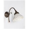 arterameferro Applique Lampada da parete in ottone con ceramica traforata Bianca