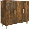 vidaXL Credenza Rovere Fumo 90x34x80 cm in Legno Multistrato