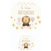 PV Grafik® 100 Tag Adesivi Personalizzati con nome e data, Etichette Adesive per Battesimo e Nascita personalizzati con nome e data Scegli la tua Misura e Personalizza (Modello 43)