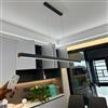 WSXEDC Lampada a sospensione Nero lineare a LED per sala da pranzo lampada L150cm 60W dimmerabile lampadario moderno in acrilico soggiorno cucina ufficio Regolabile in altezza con telecomando Ciondolo