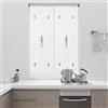Generico Tenda da Cucina Bianca con Ricamo Ciliegie e Bordo Basso in Pizzo, Elegante Design Floreale (60x120cm 2 pannelli)