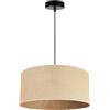 Light Home LH Light-Home Juta Lampadario a Sospensione - Lampade a Sospensione in Metallo con Paralume Moderno - E27-1-Luce 40 cm - Nero Base e Juta