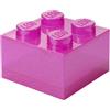 Room Copenhagen LEGO Storage Brick - Scatola portaoggetti in plastica con 4 pomelli glitterati, impilabile, con coperchio, per bambini e adulti, organizer da scrivania e scatola dei giocattoli,