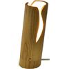 Krila Lampada da Appoggio in Legno di Frassino - Lampada da Tavolo Artigianale con Luce Calda - Design Naturale per Comodino o Scrivania - Design Casa - Bajour Moderna con Cavo in Tessuto e Lampadina GU10