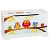 leomark contenitore porta giochi 59x26x32 cm, scatola portagiochi, panca e stoccaggio per bambini, mobili e arredamento portaoggetti casa e asilo, cassapanca per stanza dei bambini, colore Gufi