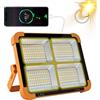 Anna Flowers FARO LED RICARICABILE DA LAVORO 120W, LAMPADA PORTATILE CON PANNELLO RICARICA SOLARE, FARETTO LED LUCE FREDDA CALDA RGB,PORTATILE POWER BANK [Classe di efficienza energetica A+++]