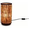 meineWunschleuchte Lampada da tavolo con paralume in rattan, altezza 34,5 cm