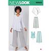 New Look Sewing Pattern N6625A - Cartamodello per maglie e pantaloni da donna, colore: bianco