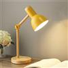 Mengjay Trade Lampada da tavolo Nordic Moderna Lampada da comodino per camera da letto con protezione per gli occhi Lampada da Scrivania Industriale Regolabile E27 Luce notturna per bambini Studio Ufficio (giallo)