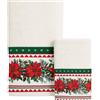 Corredocasa Set 1+1 Asciugamani Natalizi in Spugna con Balza Jacquard - Asciugamano + Ospite - Morbidi, Assorbenti ed Eleganti - Idea Regalo Natale - Made in Italy (Bianco)